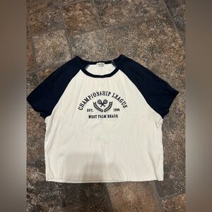 Garage Navy and White Raglan Tee
